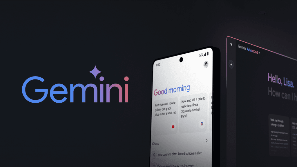 Google Gemini Advanced UI on desktop