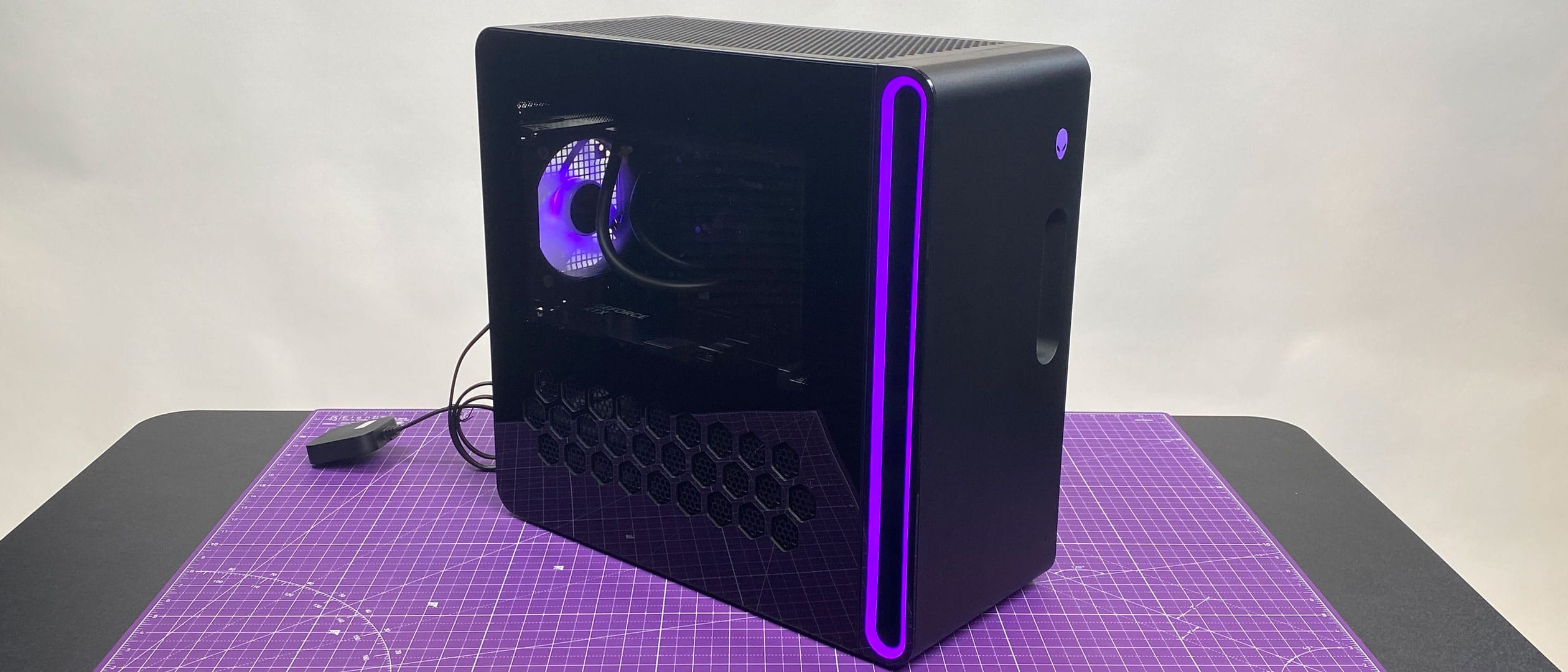 Alienware Aurora R16 desktop with RGB front panel and compact case