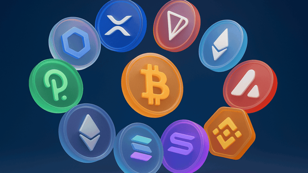 Graph showing top performing cryptocurrencies in 2025