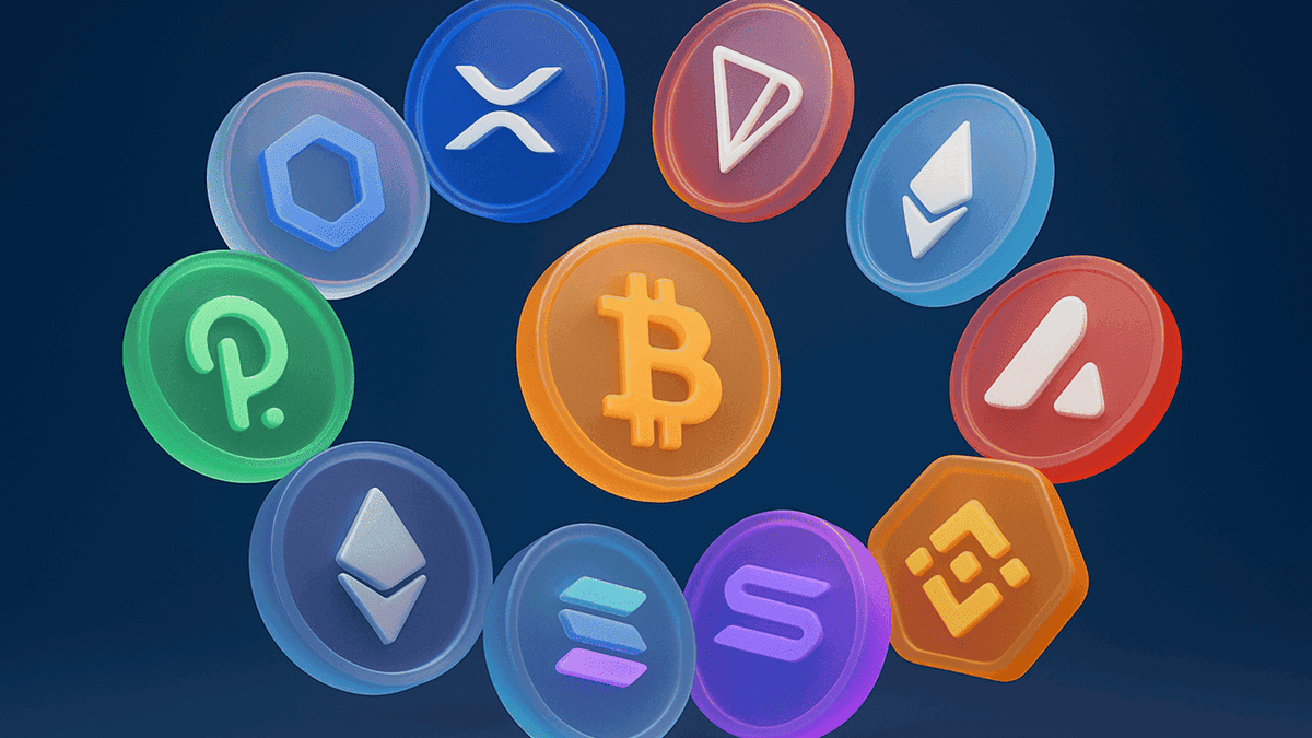 Graph showing top performing cryptocurrencies in 2025