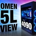 HP Omen 45L gaming PC with RGB lighting and liquid cooling