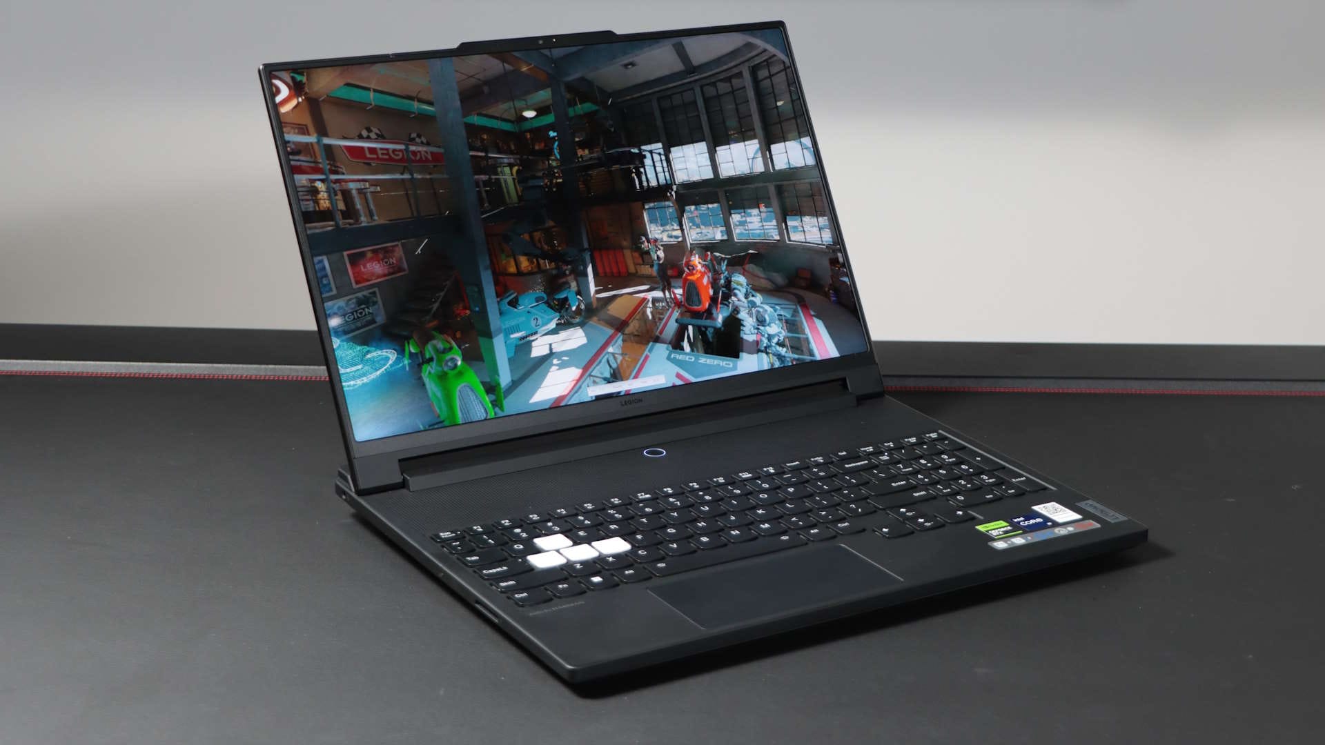 Lenovo Legion 9i Gen 9 laptop showing RGB lighting and cooling design