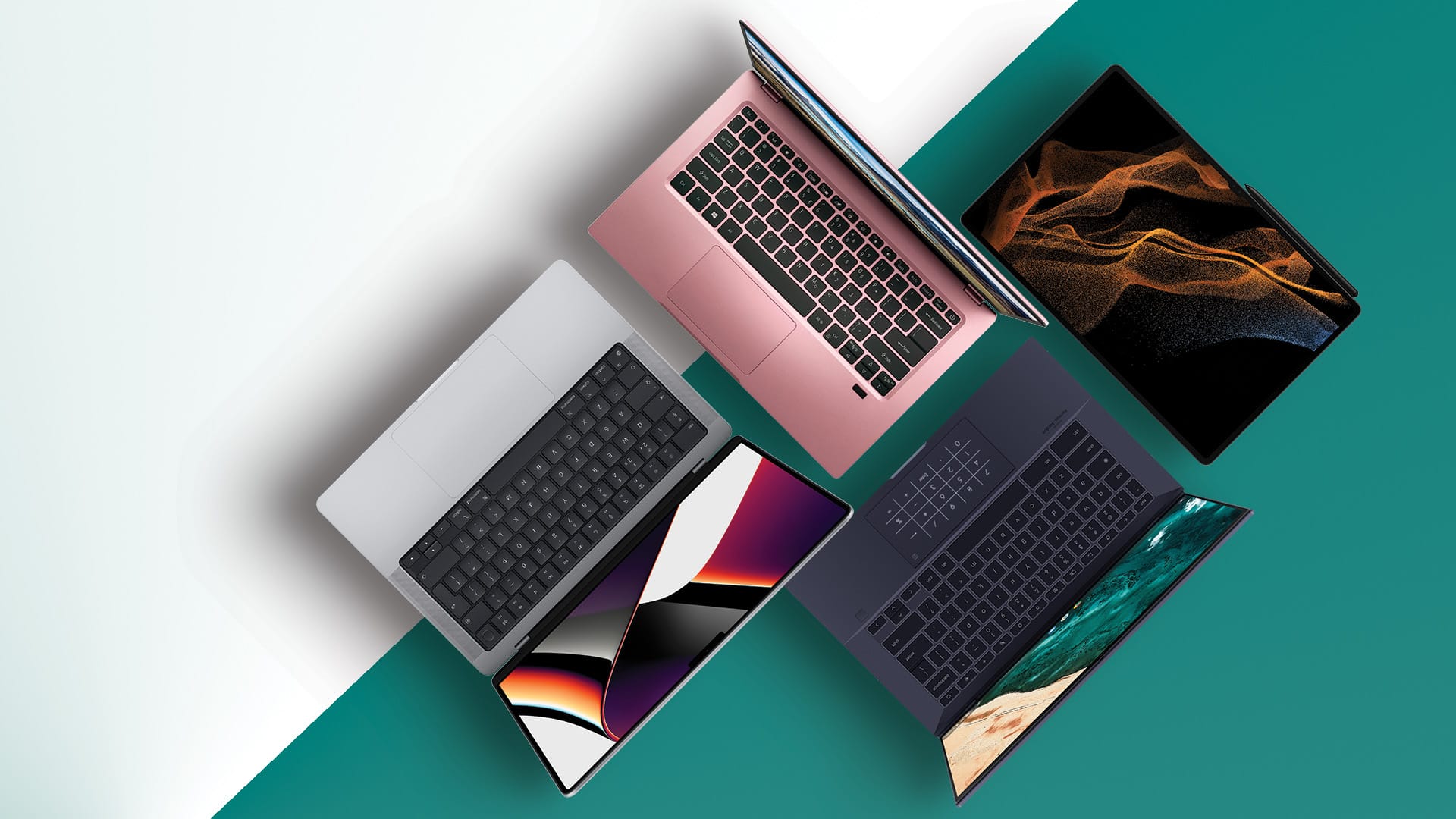 Professional woman comparing laptops in modern electronics store - Ultimate laptop buying guide 2025 for choosing the perfect computer